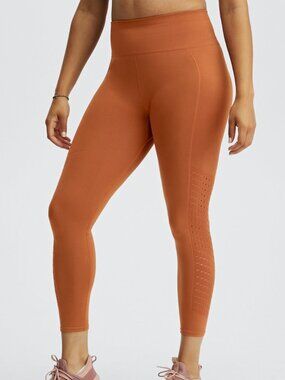 NEW Fabletics Sync Seamless High-Waisted 7/8 Legging Burnt Brick Small